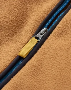 Loch Hooded Recycled Polar Fleece - Toffee/Blue Steel