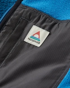 Loch Hooded Recycled Polar Fleece - Toffee/Blue Steel