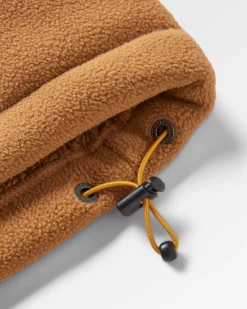 Loch Hooded Recycled Polar Fleece - Toffee/Blue Steel