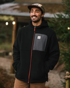 Loch Hooded Recycled Polar Fleece - Black