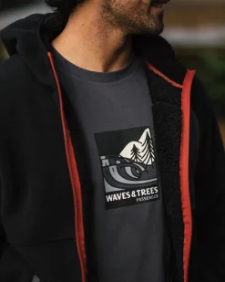 Loch Hooded Recycled Polar Fleece - Black