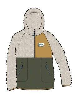 Maine 2.0 1/2 Zip Recycled Sherpa Fleece - Khaki