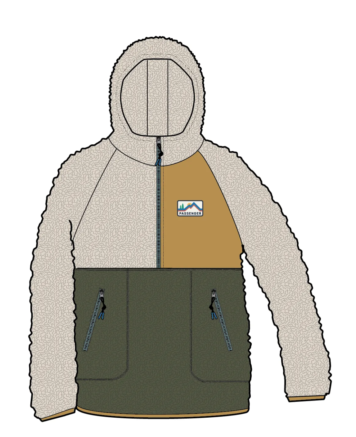 Maine 2.0 1/2 Zip Recycled Sherpa Fleece - Khaki
