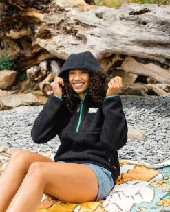 Maine 2.0 Half Zip Recycled Sherpa Fleece - Black