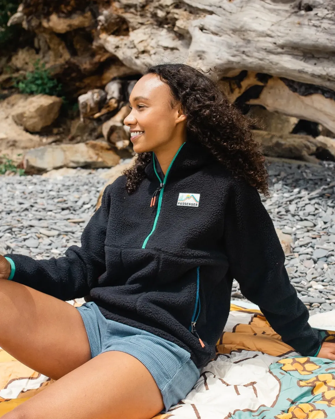 Maine 2.0 Half Zip Recycled Sherpa Fleece - Black