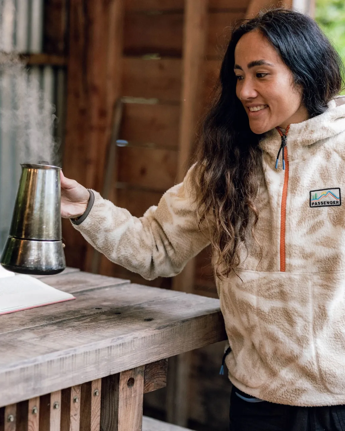 Maine 2.0 Half Zip Recycled Sherpa Fleece - Abstract Mountain Birch