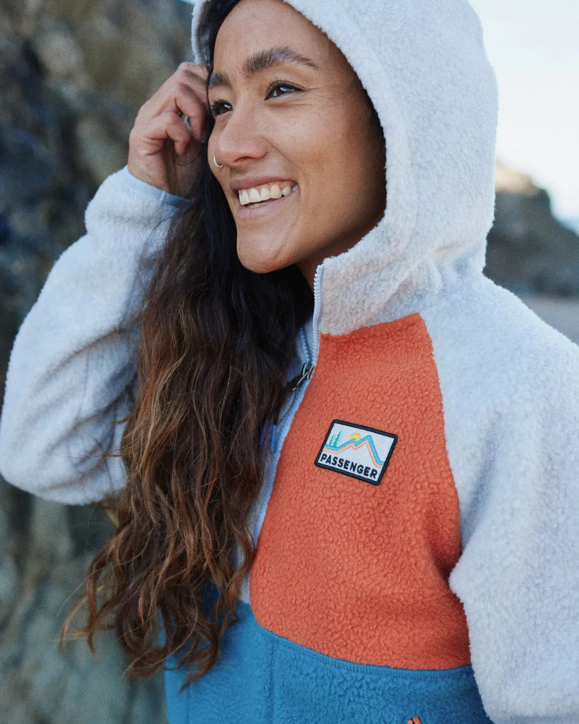 Maine 2.0 Half Zip Recycled Sherpa Fleece - Blue Steel