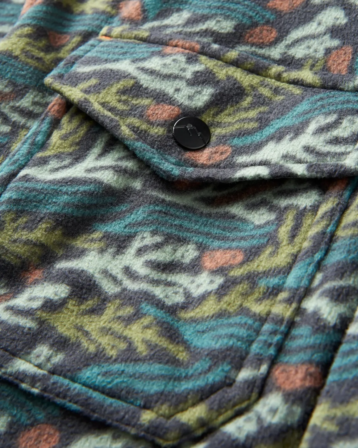 Maple Polar Recycled Fleece Shirt - Ocean Current Black