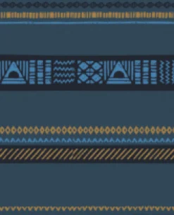 Maple Polar Recycled Fleece Shirt - Patchwork Stripe Tidal Blue