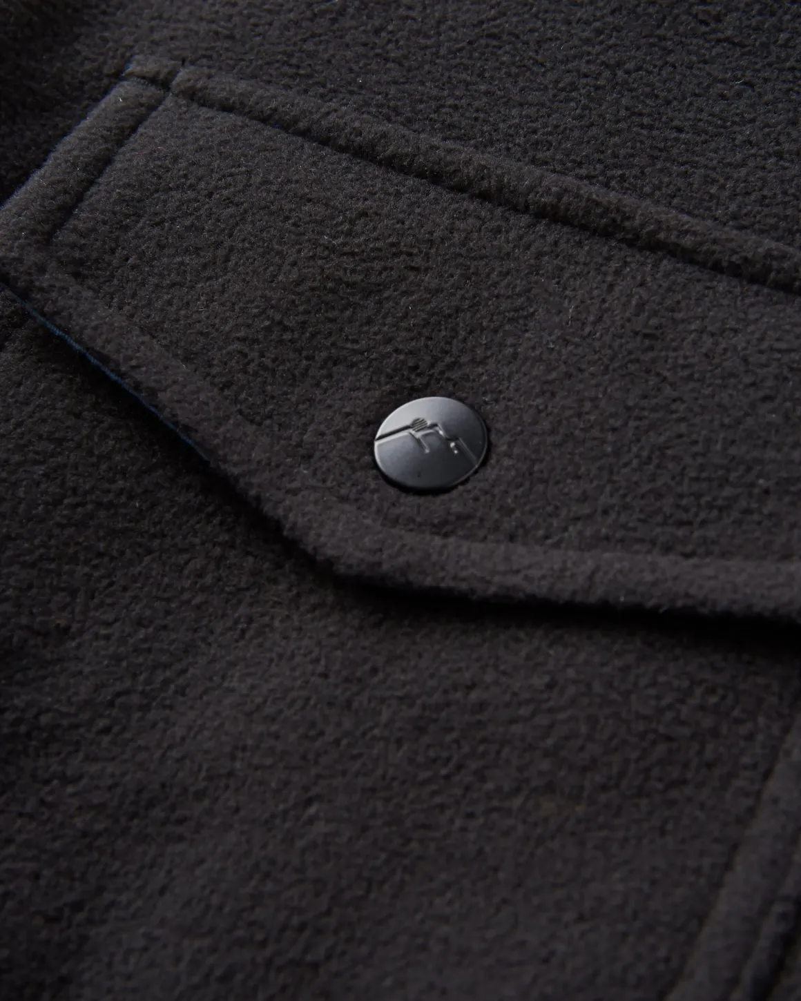 Maple Recycled Polar Fleece Long Sleeve Shirt - Black