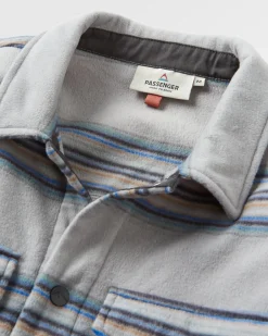 Maple Recycled Polar Fleece Long Sleeve Shirt - Steel Grey Stripe