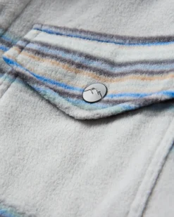 Maple Recycled Polar Fleece Long Sleeve Shirt - Steel Grey Stripe