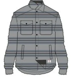 Maple Recycled Polar Fleece Long Sleeve Shirt - Steel Grey Stripe
