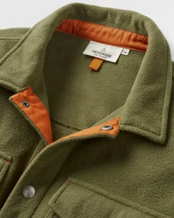 Maple Recycled Polar Fleece Shirt - Khaki Green