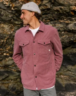 Maple Recycled Polar Fleece Long Sleeve Shirt - Wine Marl
