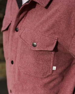 Maple Recycled Polar Fleece Long Sleeve Shirt - Wine Marl