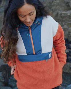 Maren Half Zip Recycled Sherpa Fleece - Burnt Orange