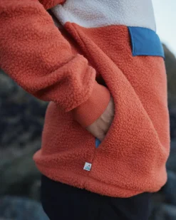 Maren Half Zip Recycled Sherpa Fleece - Burnt Orange