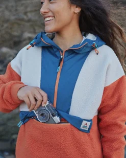 Maren Half Zip Recycled Sherpa Fleece - Burnt Orange