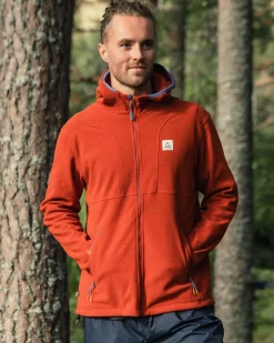 Men's Pinegrove Recycled Polartec Fleece Hoodie - Red Ochre