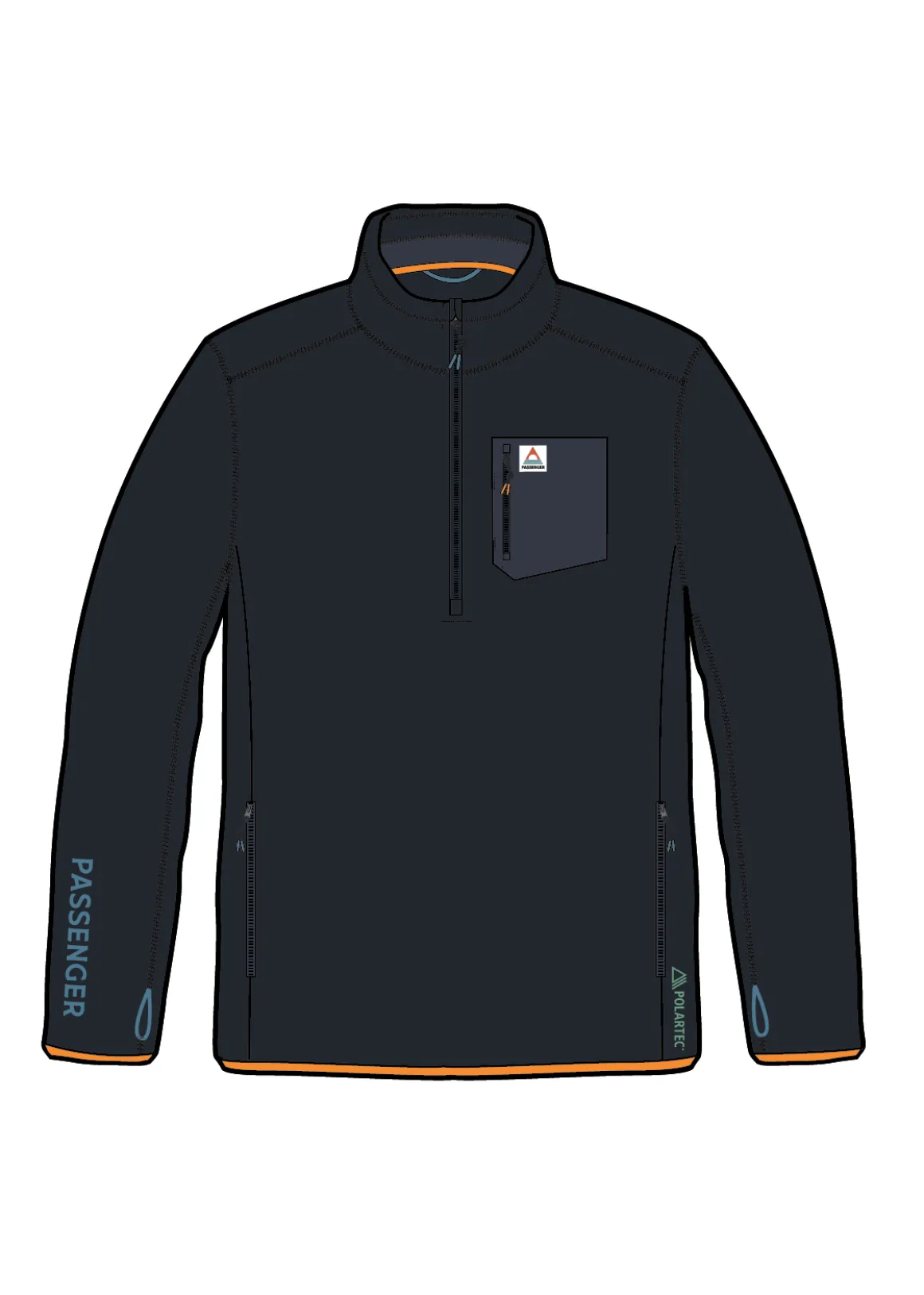 Men's Solitude Recycled Polartec® Fleece Pullover - Black