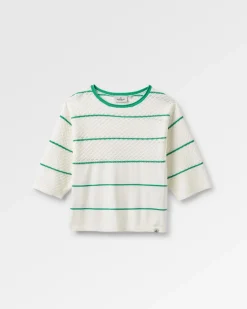 Migrate Organic Knitted Sweater - Green spruce stripe