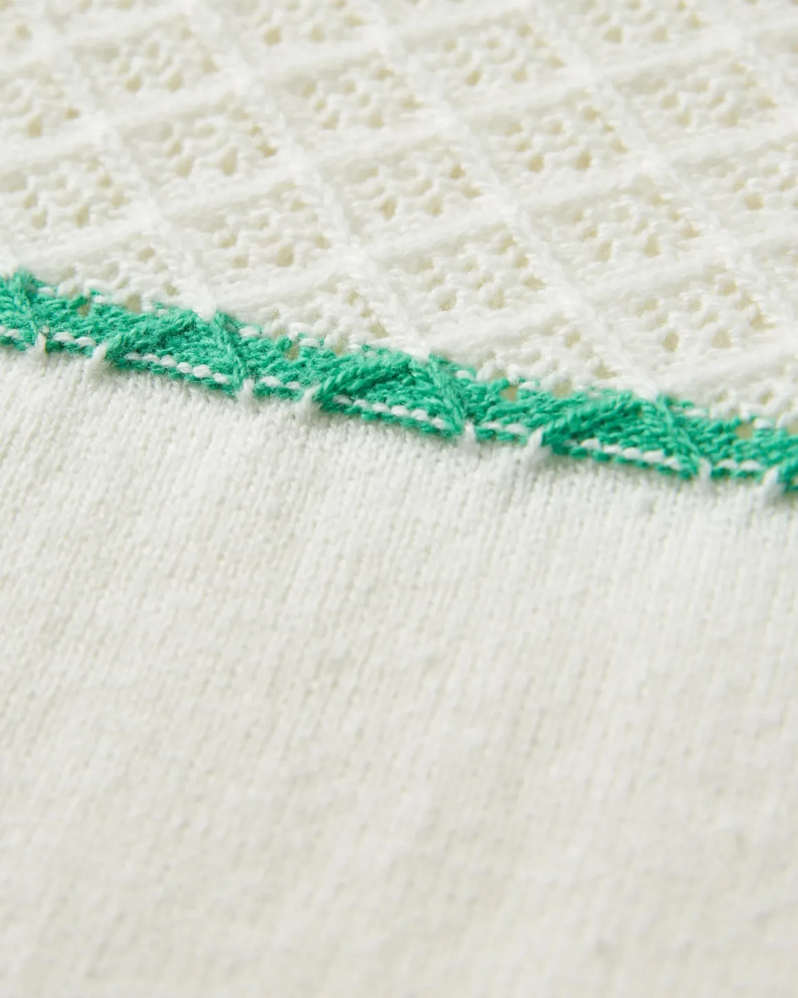 Migrate Organic Knitted Sweater - Green spruce stripe