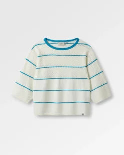 Migrate Organic Knitted Sweater - Blue Pool Stripe