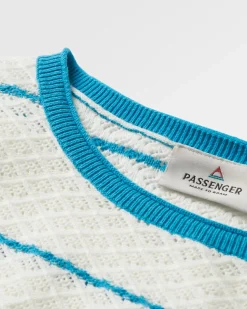 Migrate Organic Knitted Sweater - Blue Pool Stripe