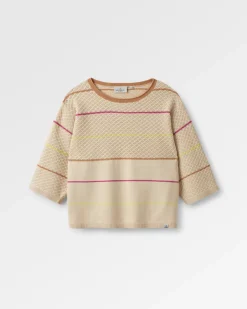 Migrate Organic Knitted Sweater - Oat Multi Stripe