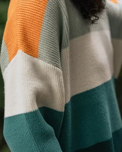 Moments Oversized Organic Knitted Sweater - Multi Stripe