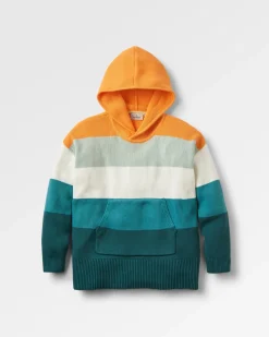 Moments Oversized Organic Cotton Knitted Hoodie - Multi Stripe