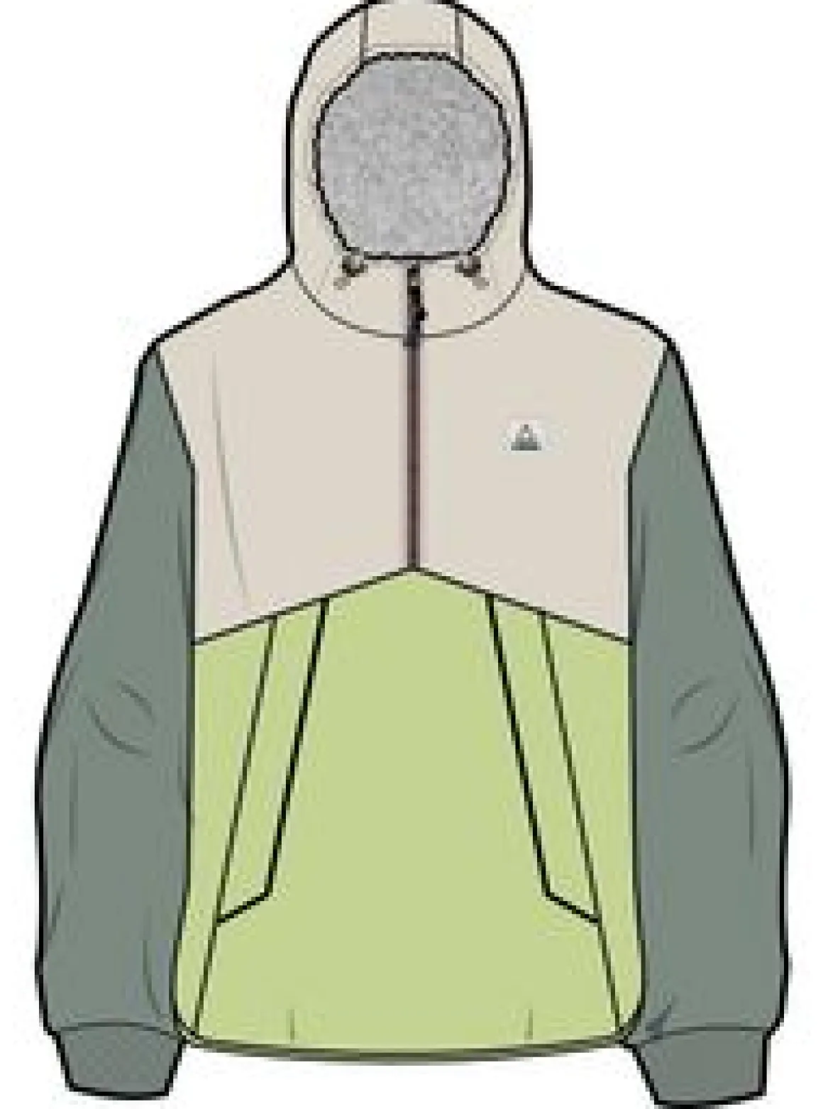 Moonlight Recycled Insulated Pullover - Lime Juice