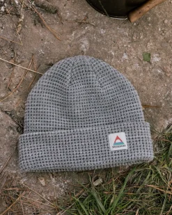 Moss Double Layer Recycled Waffle Beanie - Gray Marl
