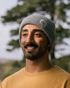 Moss Double Layer Recycled Waffle Beanie - Gray Marl