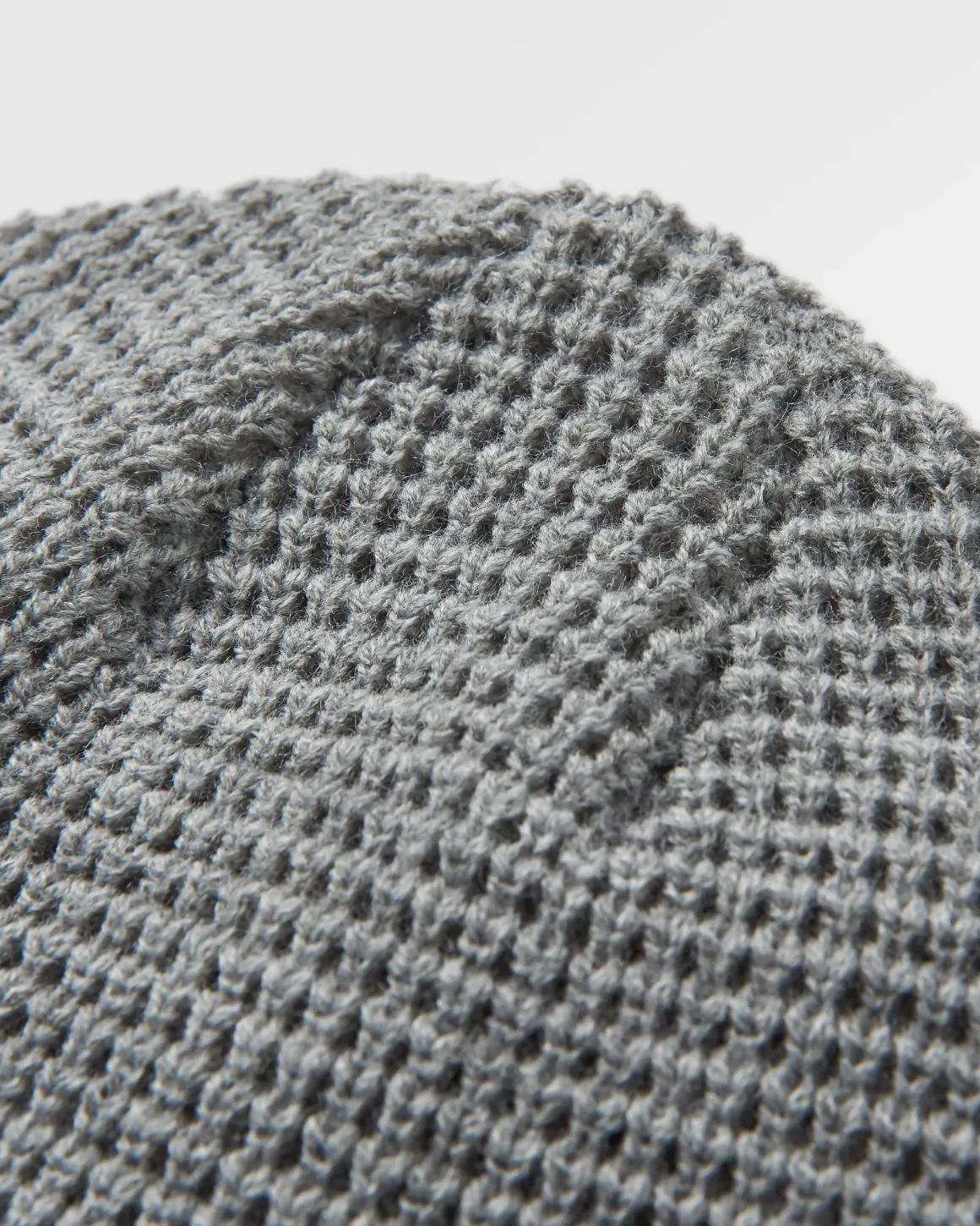 Moss Double Layer Recycled Waffle Beanie - Gray Marl