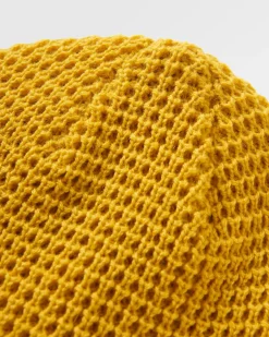 Moss Double Layer Recycled Waffle Beanie - Mustard Yellow