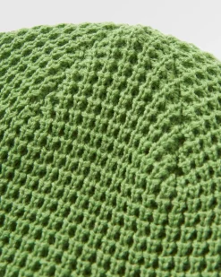 Moss Double Layer Recycled Waffle Hat - Pear Green