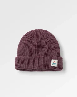 Moss Recycled Double Layer Waffle Beanie - Deep Plum