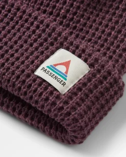 Moss Recycled Double Layer Waffle Beanie - Deep Plum