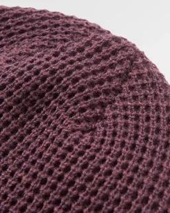 Moss Recycled Double Layer Waffle Beanie - Deep Plum
