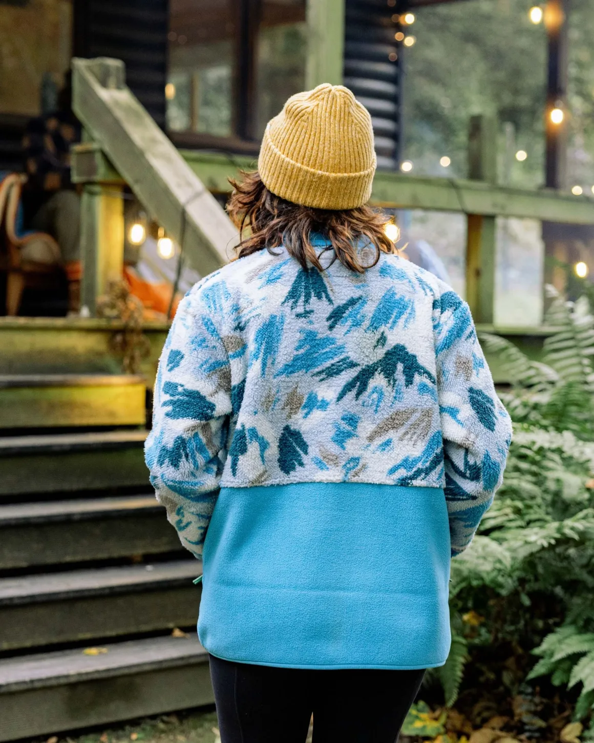 Navegado Recycled Soft-Touch Sherpa Fleece - Abstract Mountain Blue Fog