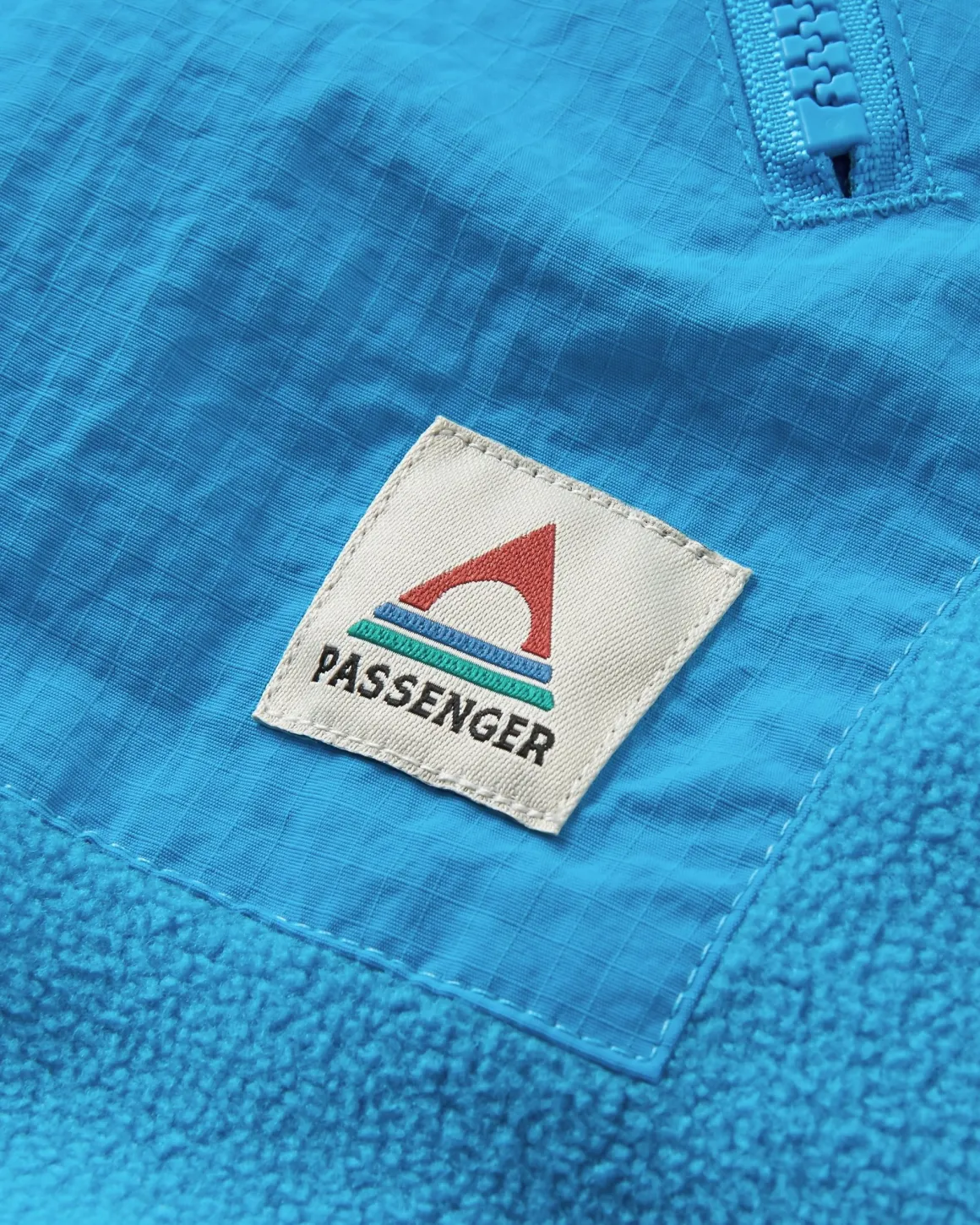 Navegado Recycled Soft-Touch Sherpa Fleece - Abstract Mountain Blue Fog