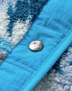 Navegado Recycled Soft-Touch Sherpa Fleece - Abstract Mountain Blue Fog