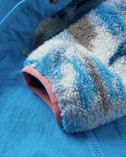 Navegado Recycled Soft-Touch Sherpa Fleece - Abstract Mountain Blue Fog