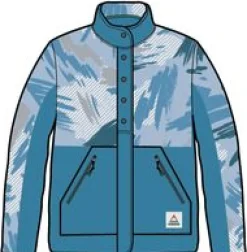 Navegado Recycled Soft-Touch Sherpa Fleece - Abstract Mountain Blue Fog