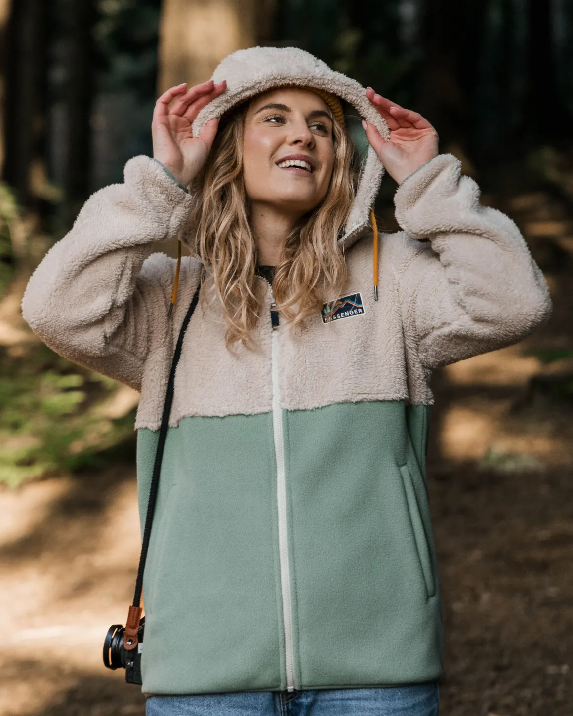 Nestling Recycled Polar-Lined Sherpa Fleece - Vintage White