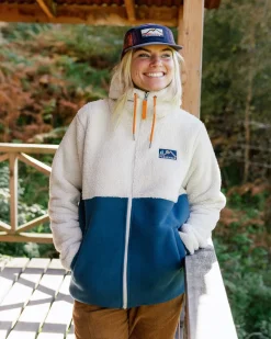 Nestling Recycled Polar-Lined Sherpa Fleece - Tidal Blue