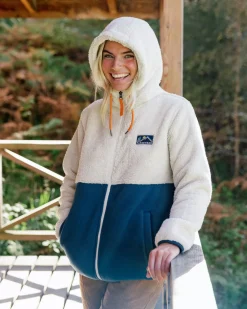 Nestling Recycled Polar-Lined Sherpa Fleece - Tidal Blue