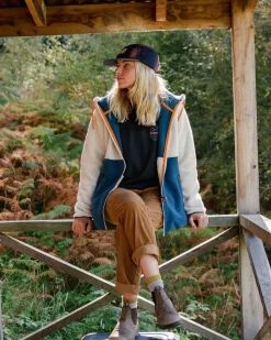 Nestling Recycled Polar-Lined Sherpa Fleece - Tidal Blue